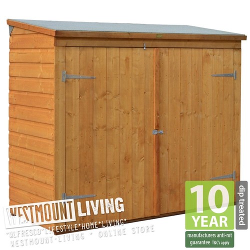 6x3 wooden bike shed lockable - wooden,