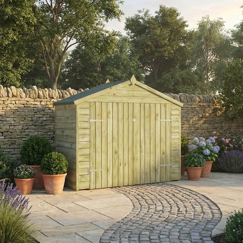 Wooden garden bike shed - garden,
